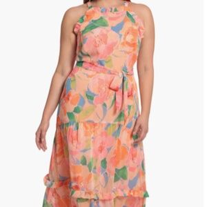 Maggie London Tiered Apron Dress